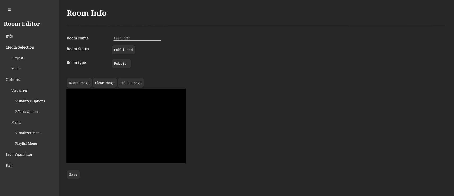 New Room Editor Page