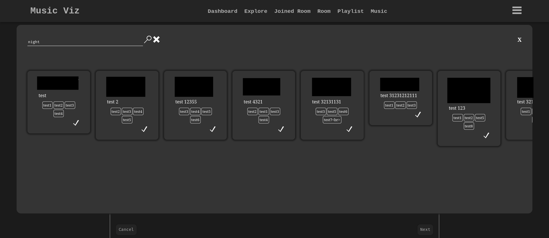 Create Playlist Page - Search