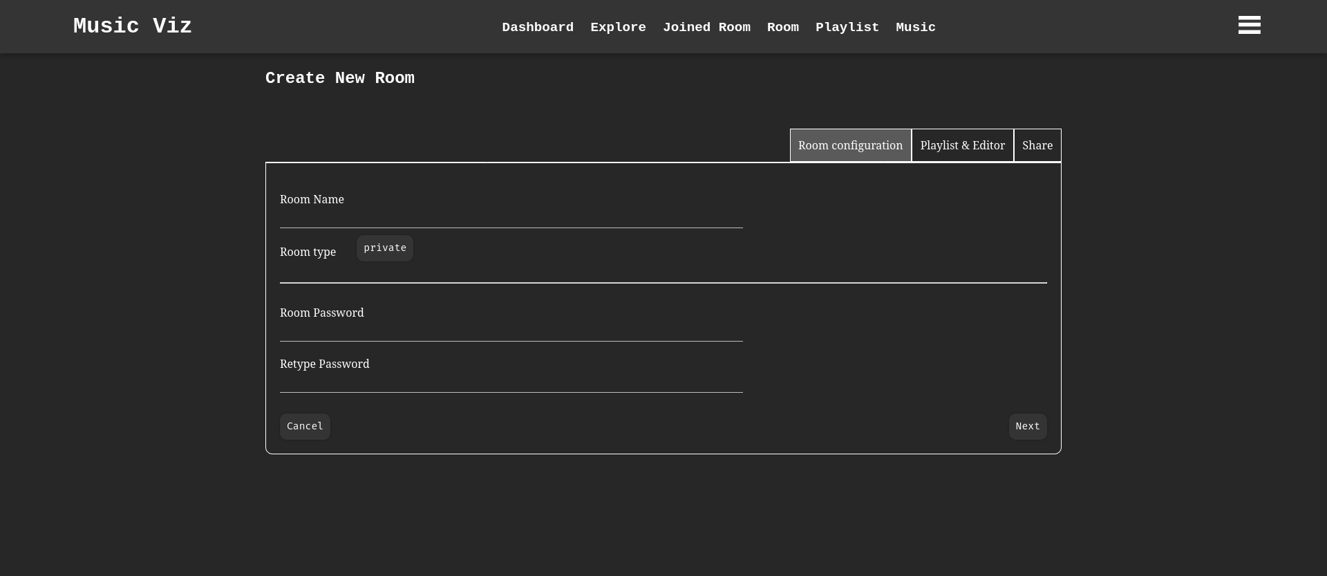 Create Room Page